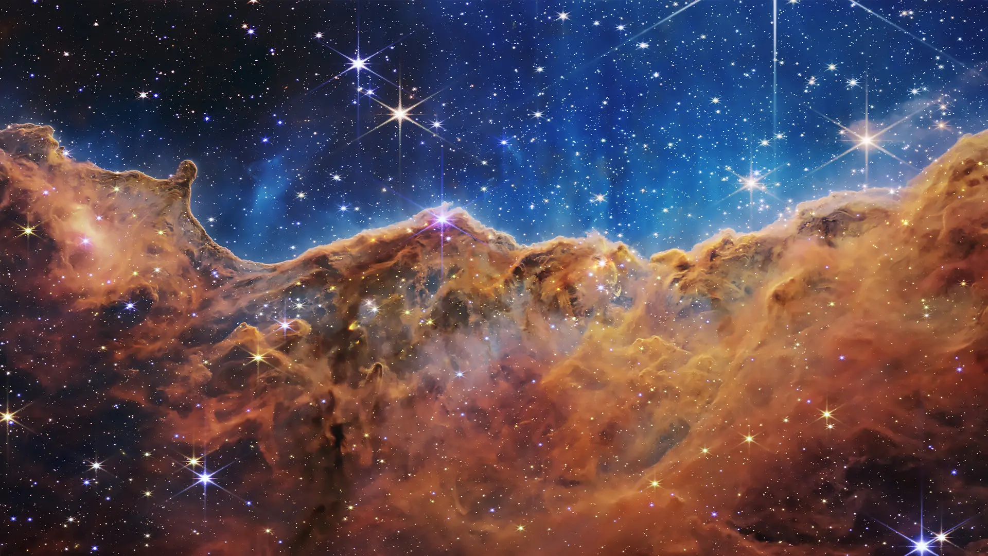 Un 'paisaje' de la nebulosa Carina, tomado por el telescopio James Webb (2022). Foto: AFP/Nasa